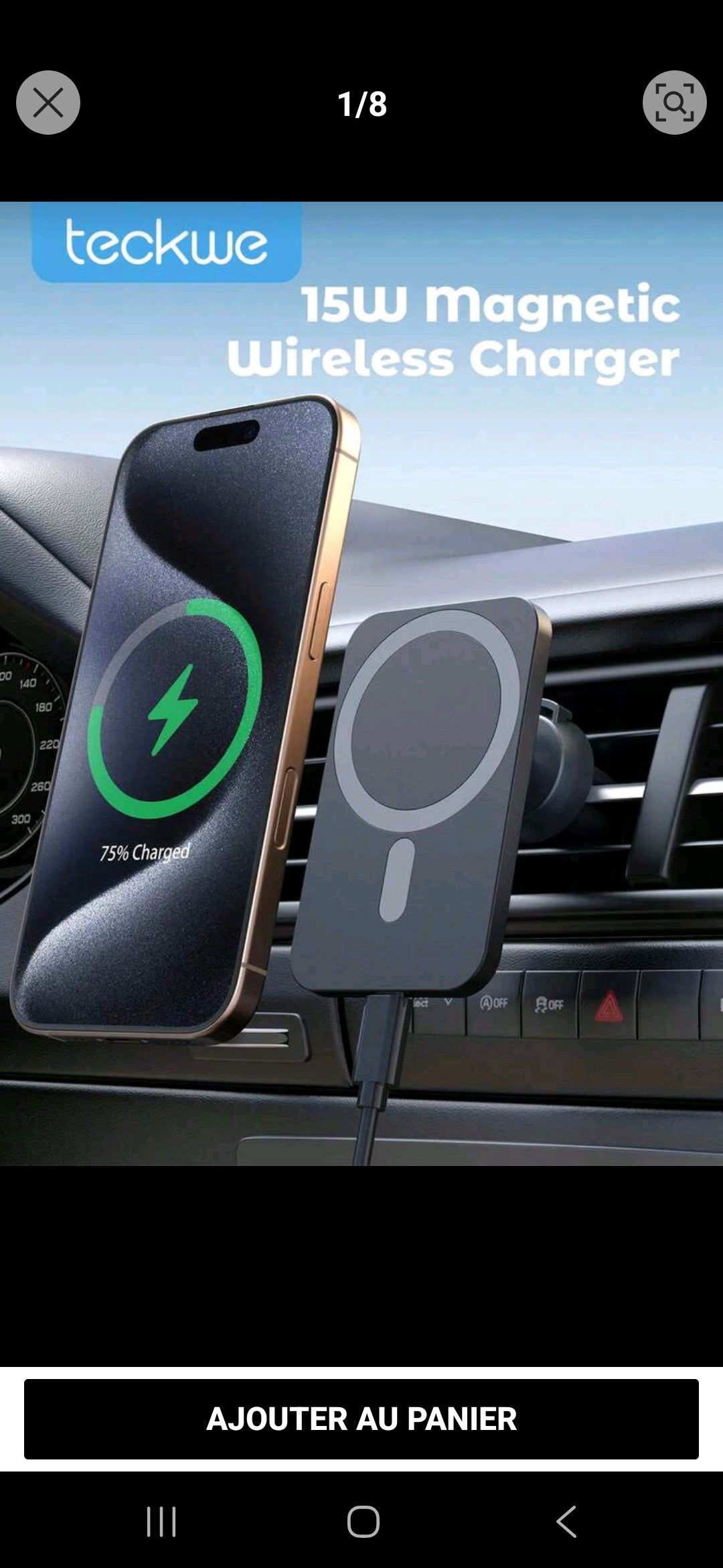 15W Magnetic Wireless Car Charger