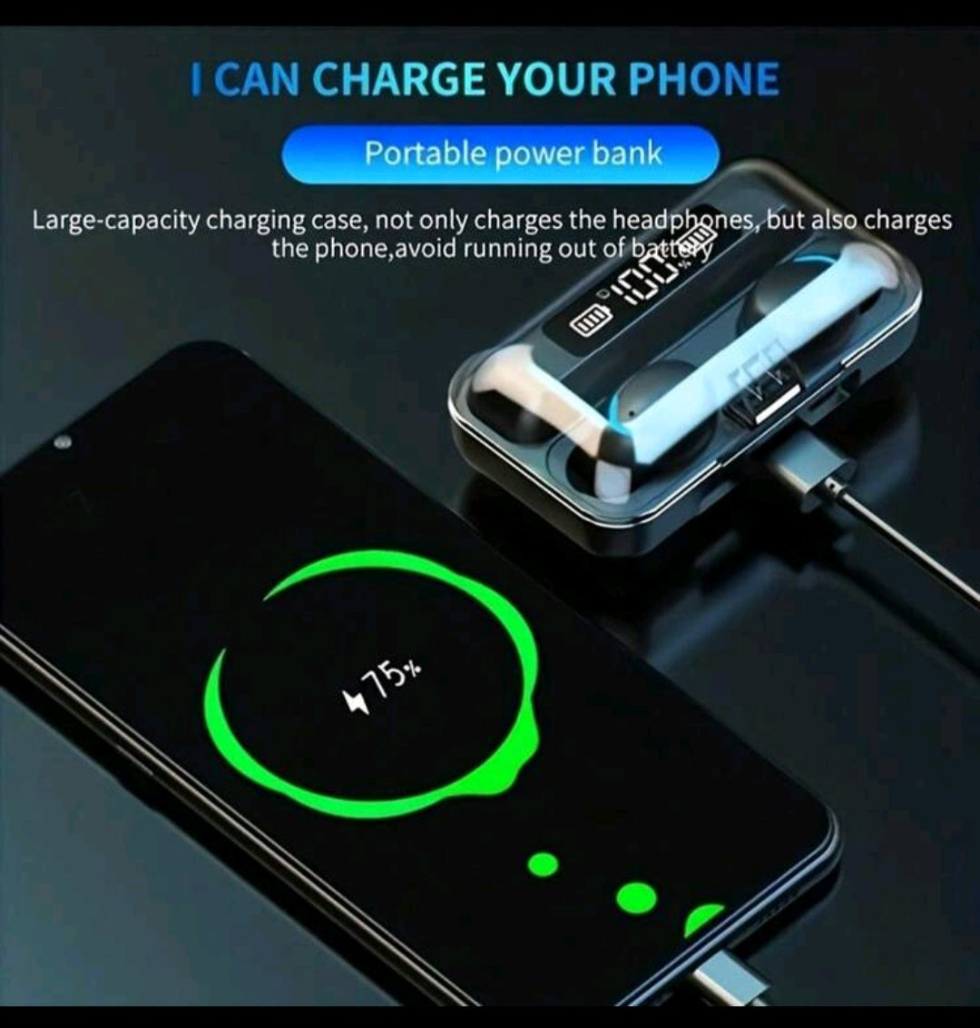 Wireless Bluetooth Earbuds with LED Display