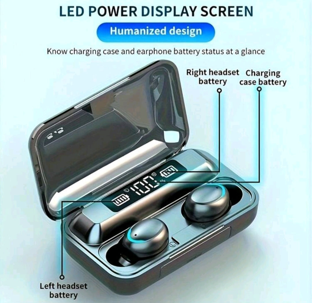 Wireless Bluetooth Earbuds with LED Display